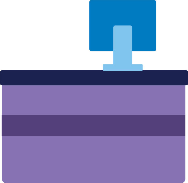 柜台酒吧电脑商店的白色背景图片下载