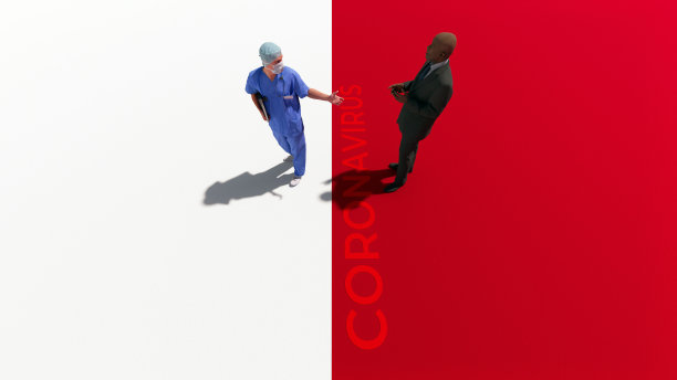 医生满足患者COVID-19大流行3D概念图片下载