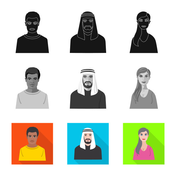 设计发型和职业标志图片下载