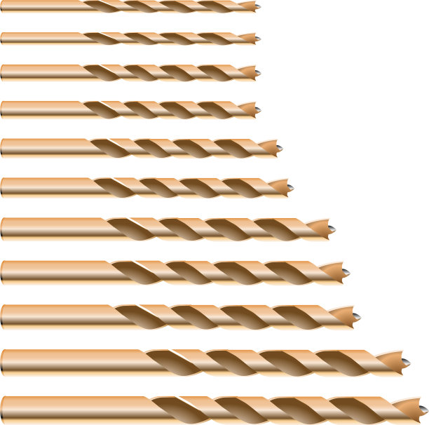 逼真的3d详细的金属钻头的木材钻头图片下载