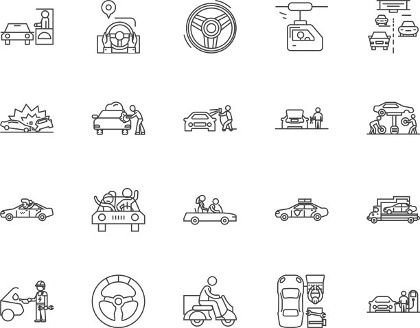 行车线图标标志设置轮廓图片下载