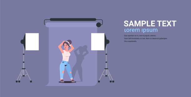 年轻女子模特在休闲服装摆摩登图片下载