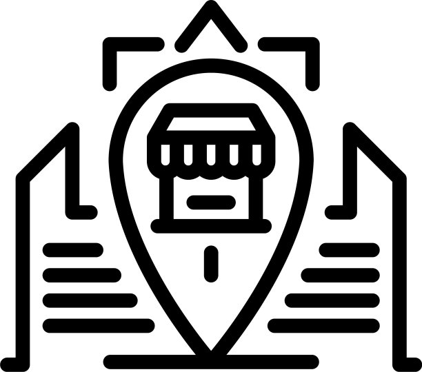 街道店铺位置图标轮廓风格图片下载