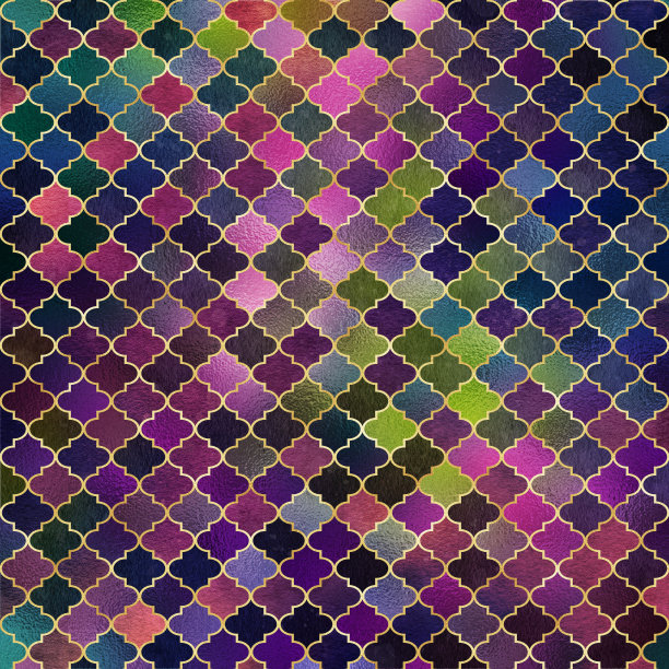 马赛克四瓣花设计图片下载