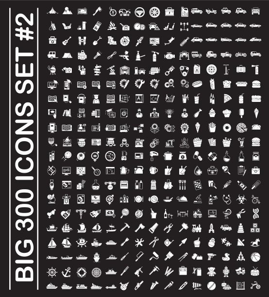 用于图形的大型300图标集图片下载