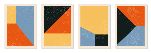 最小20几何设计海报，矢量模板与原始形状元素图片下载