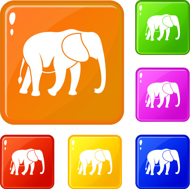 野生大象图标设置颜色图片下载