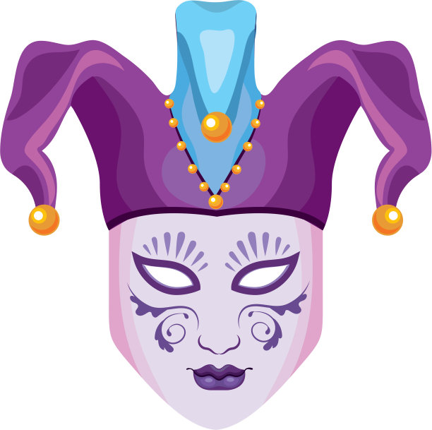 戴小丑帽的面具图片下载