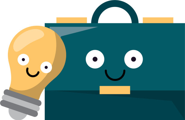 商务公文包和灯泡图片下载