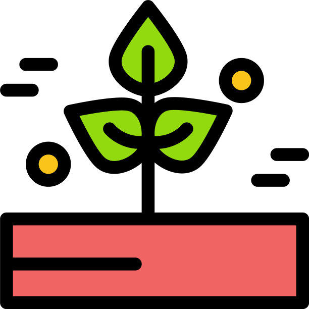 农业叶植物雨雨平色图标图片下载