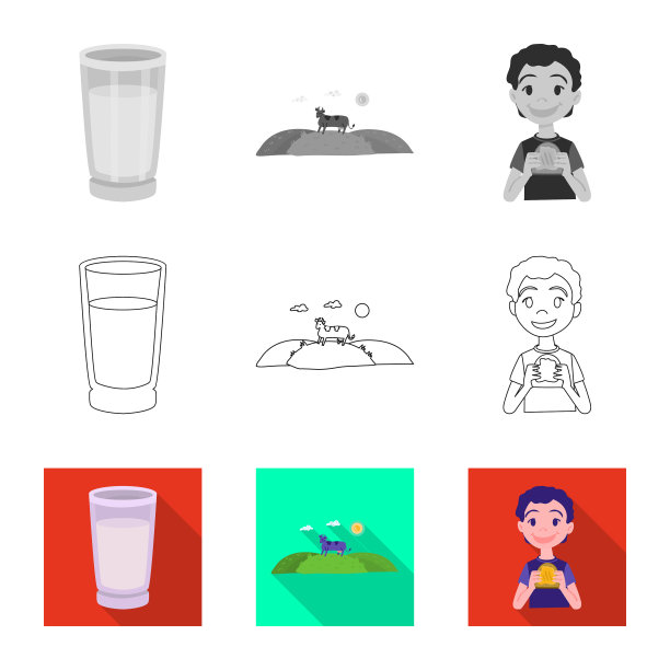 设计奶油和产品符号集图片下载