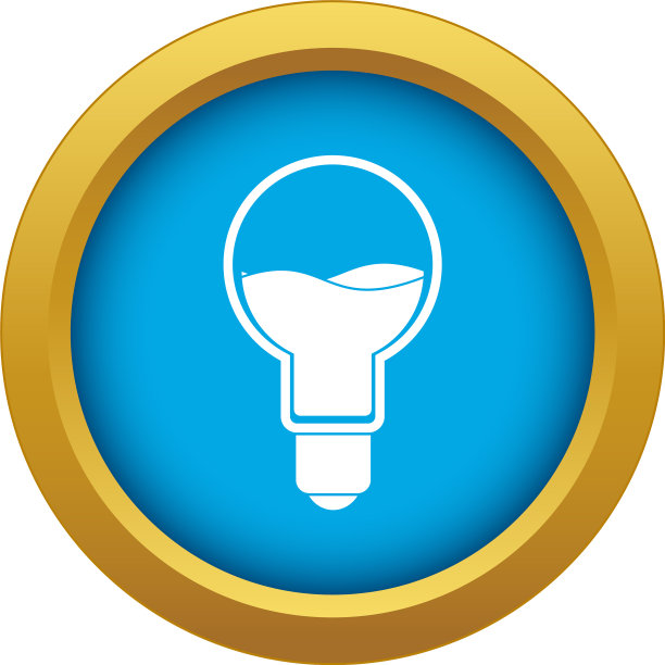 蓝色图标里面有蓝色水的灯泡图片下载