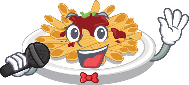 吉祥物形状的意大利面图片下载