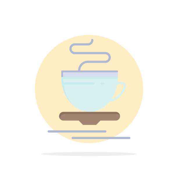 茶杯热酒店抽象圆背景平图片下载