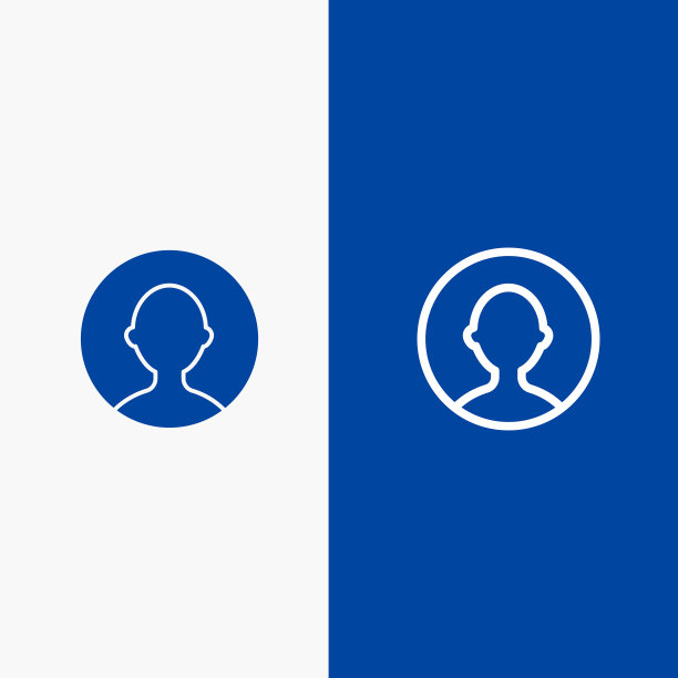 头像用户轮廓线和象形固体图标图片下载