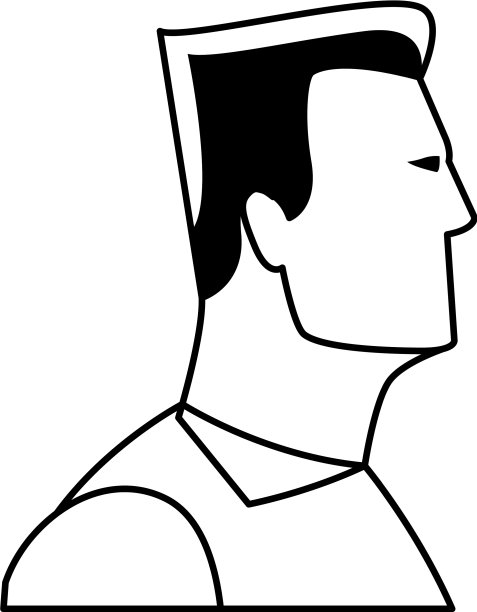男人头像卡通人物黑白图片下载