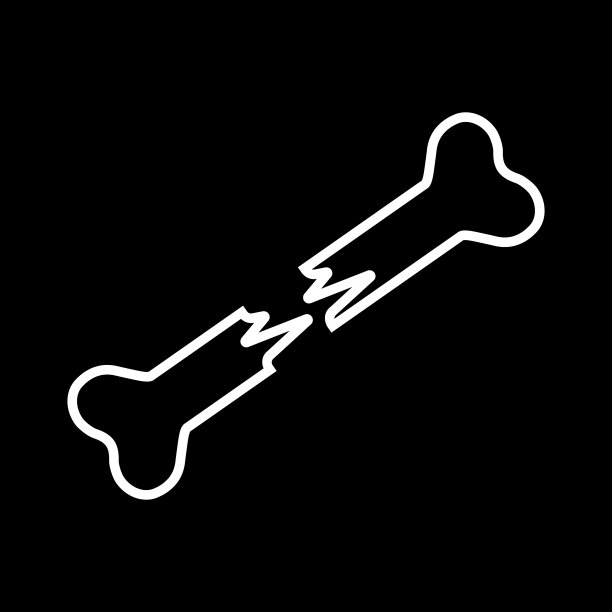 骨折图标上的黑色背景轮廓图片下载