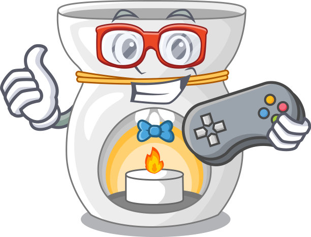 玩家香薰灯与燃烧的蜡烛吉祥物图片下载