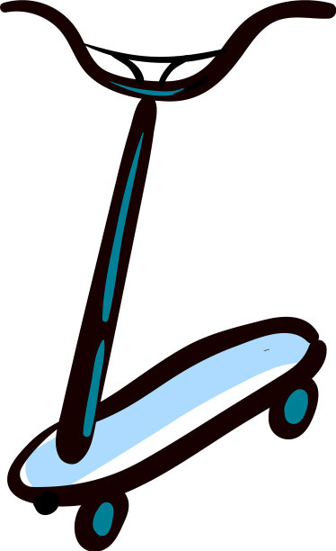 白色背景上的滑板车图片下载