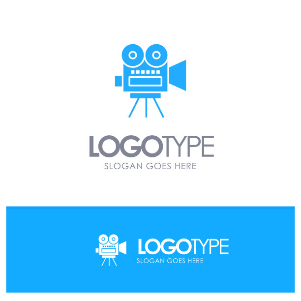 摄像电影电影教育蓝色标志图片下载