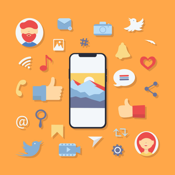 社交媒体图标符号图片下载