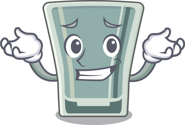 咧嘴笑的小酒杯卡通形状图片下载