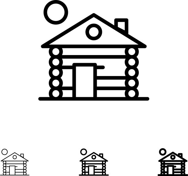 酒店建筑服务家粗细黑图片下载