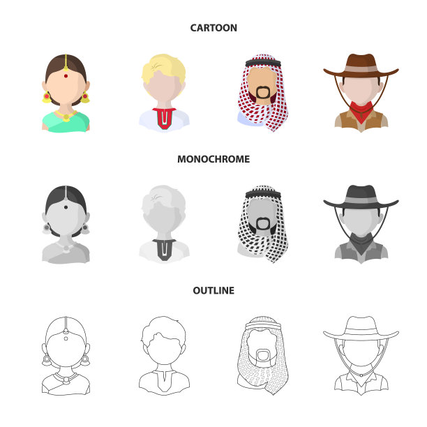 孤立的对象模仿者和常驻标识集图片下载