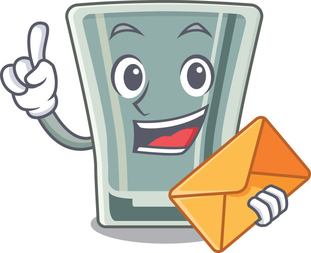 用卡通形状的信封玻璃杯图片下载