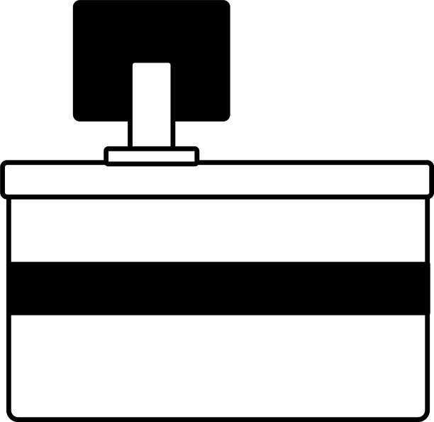 柜台酒吧电脑商店的白色背景图片下载