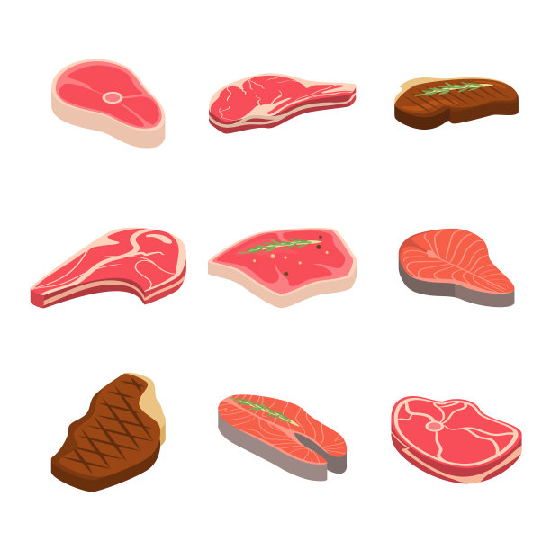设置新鲜或烤牛排从市场为烧烤图片下载