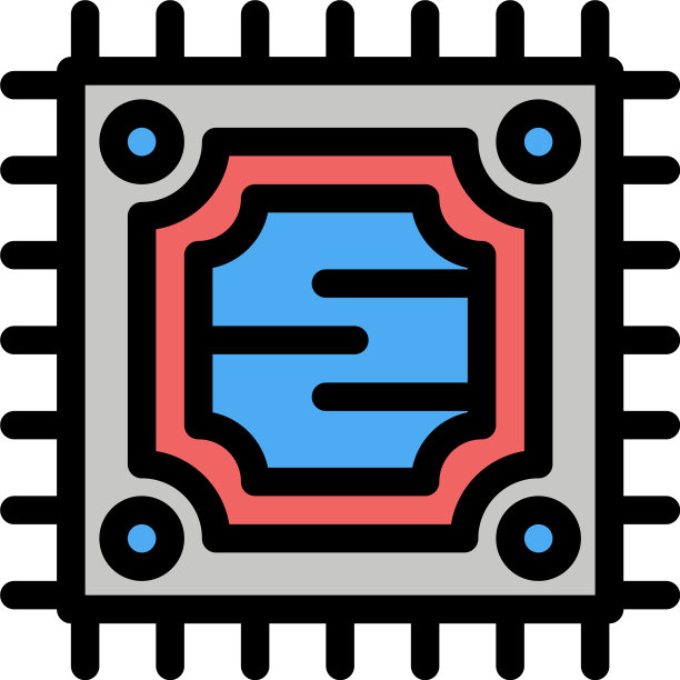 CPU微芯片处理器单色图标图标图片下载