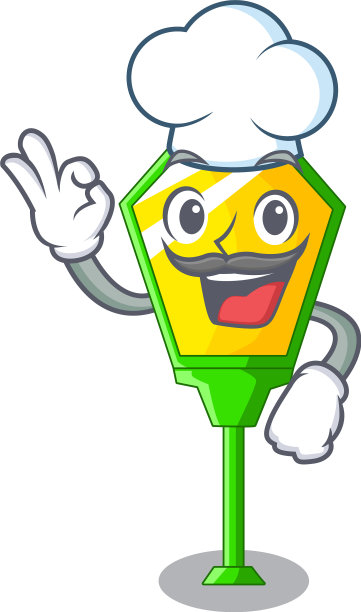 厨师灯柱孤立在吉祥物上图片下载