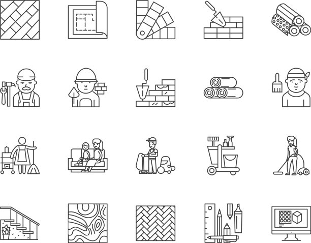 地毯线图标标志设置轮廓图片下载