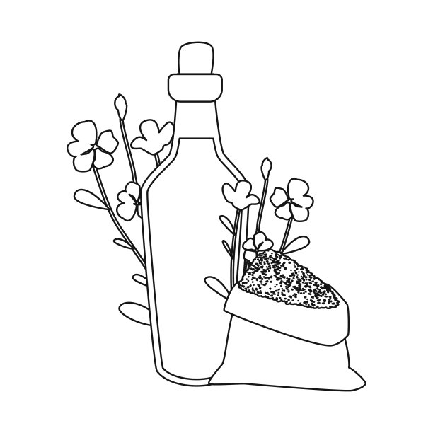 设计亚麻籽和种子标志图片下载