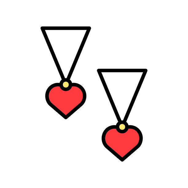 耳环图标填充风格可编辑轮廓图片下载