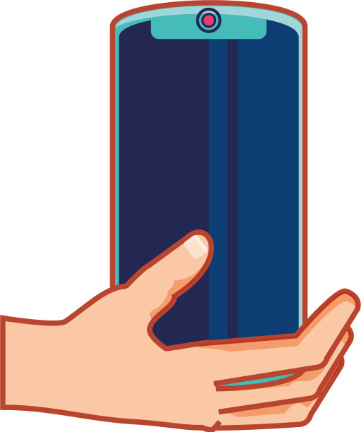 手与智能手机设备隔离图标图片下载