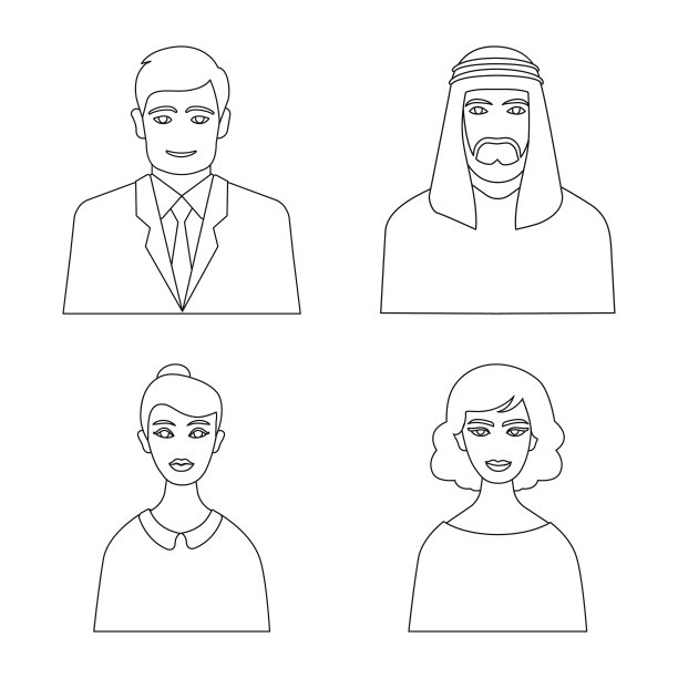 孤立的对象角色和头像标志图片下载