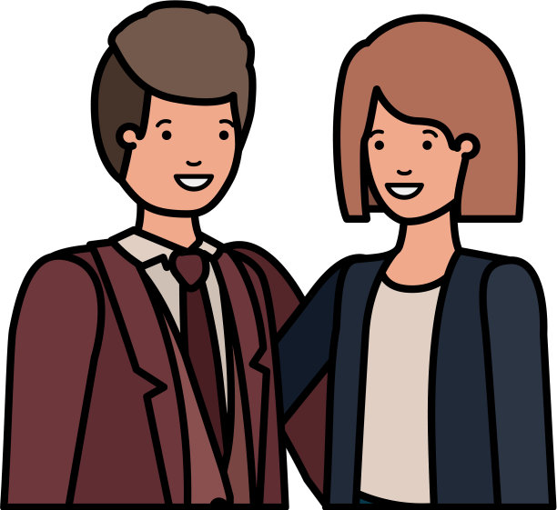 年轻夫妇商业头像的角色图片下载