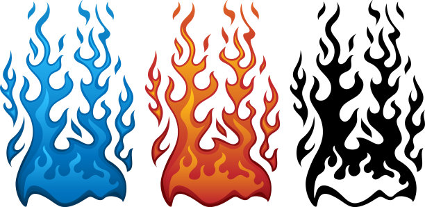 火焰呈红、蓝、黑三种颜色图片下载