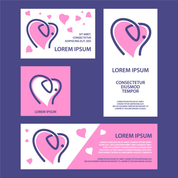 大象和心形条幅图片下载