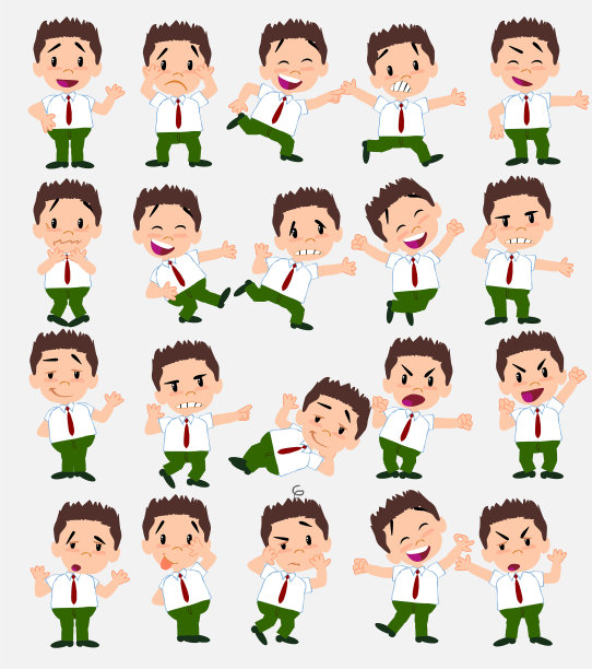 卡通人物商人在时尚休闲图片下载