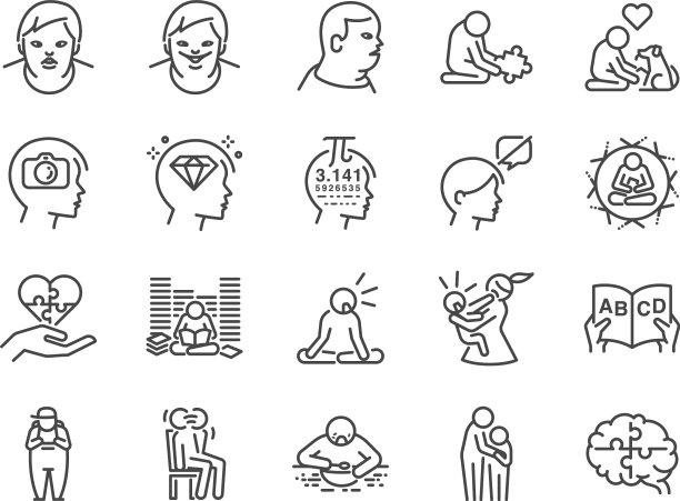 自闭意识图标集图片下载