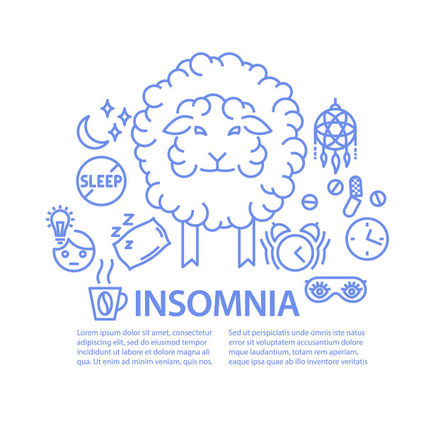 失眠症线艺术横幅图片下载