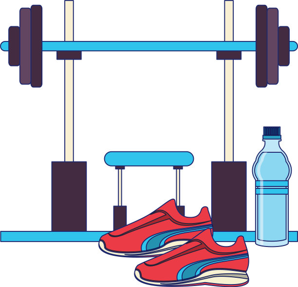 健身器材锻炼健康标志图片下载