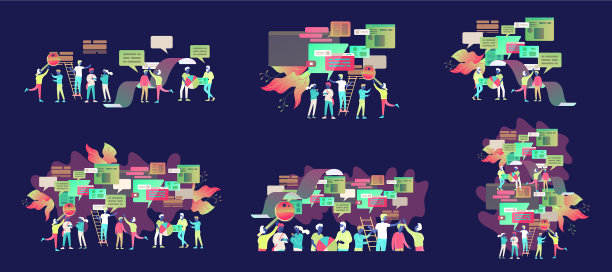 概念登陆页面模板扁平化风格图片下载