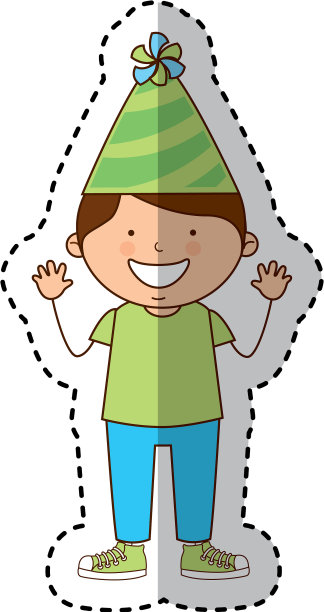 戴着派对帽的小孩图片下载