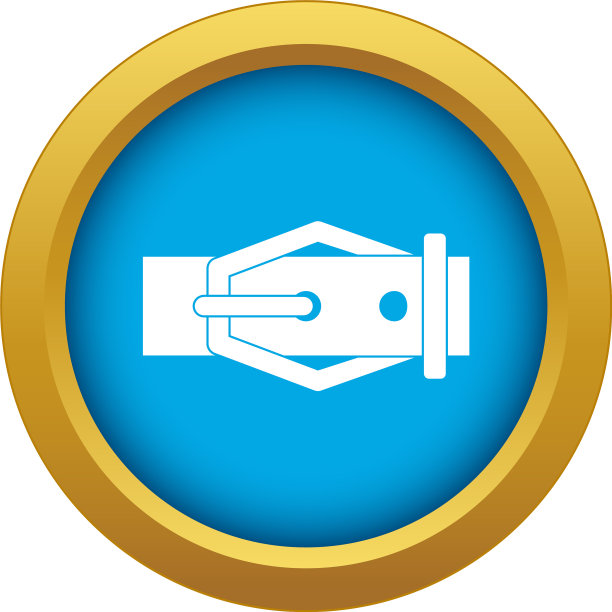 皮带图标蓝色隔离图片下载