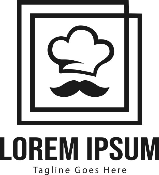 厨师标志模板设计与框架极简图片下载