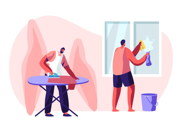 家庭男性角色的家政过程图片下载